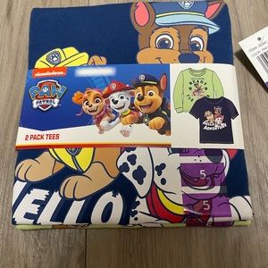 Paw Patrol 2 pack tees, shirt and long sleeve, size 5, NWT